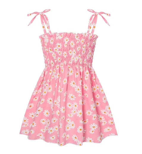 Baby Girl Summer Cotton Dress Children Fashion Dress Thin Girl Style Halter Skirt Children's Floral Skirt