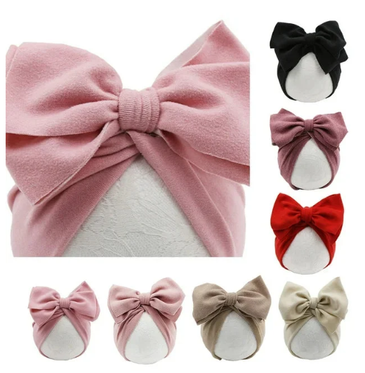 Baby Hat Girls Bows Turban Hat Infant Photography Props Kids Beanie Children Cap