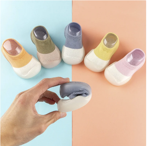 Korean autumn boys and girls baby contrast color soft bottom non-slip not easy to fall off baby toddler shoes socks shoes