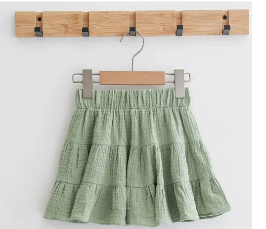 100% Cotton Girls Ruffle Skirt 2022 Summer New Toddler Baby Girl Casual Solid Sweet And Cute Children's Mini Skirts TZ69